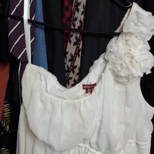 MERONA BNWOT sleeveless SHEER  With Lining inside and flowers on side sleeves